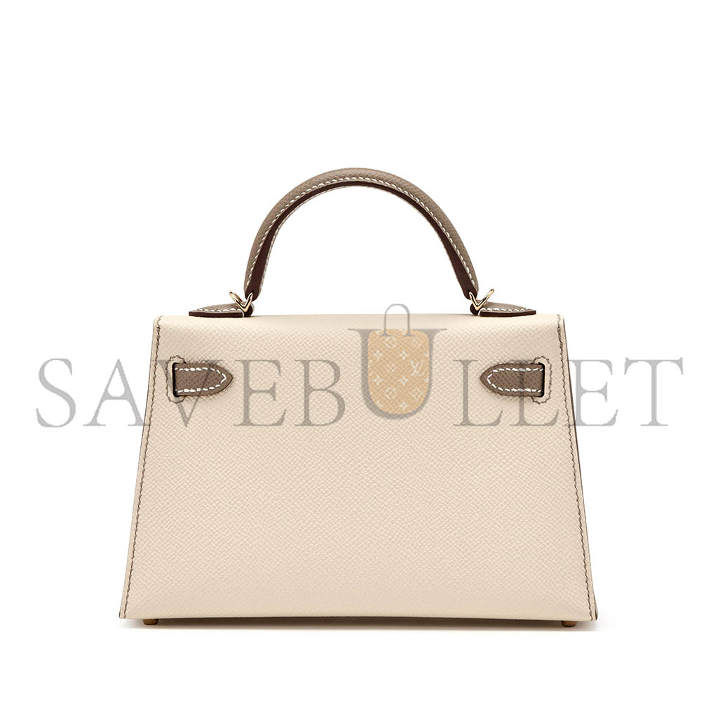 HERMÈS EPSOM MINI KELLY 20 PERMABRASS HARDWARE (19*12*5.5cm) 